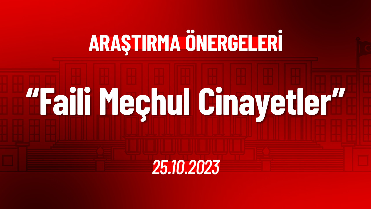 Geçmişten Bugüne Faili Meçhul Cinayetler Hakkında Araştırma Önergesi