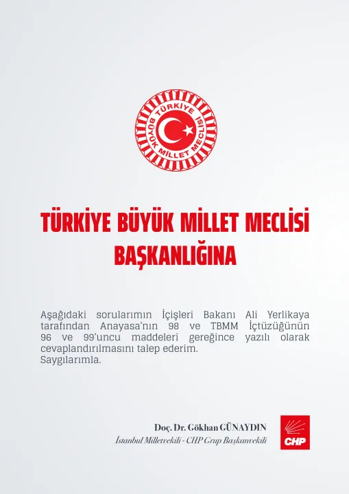 Kendine Muhabir - Youtube kanalındaki sokak röportajında İmamoğlu’nu desteklediğini söyleyen Mehmet Şah Karataş'ın gözaltına alınması hakkındaki soru önergemiz.