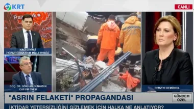 Cumhuriyet Halk Partisi Grup Başkanvekili Gökhan Günaydın KRT TV - Gündem Özel programında deprem ile ilgili değerlendirmelerde bulundu.