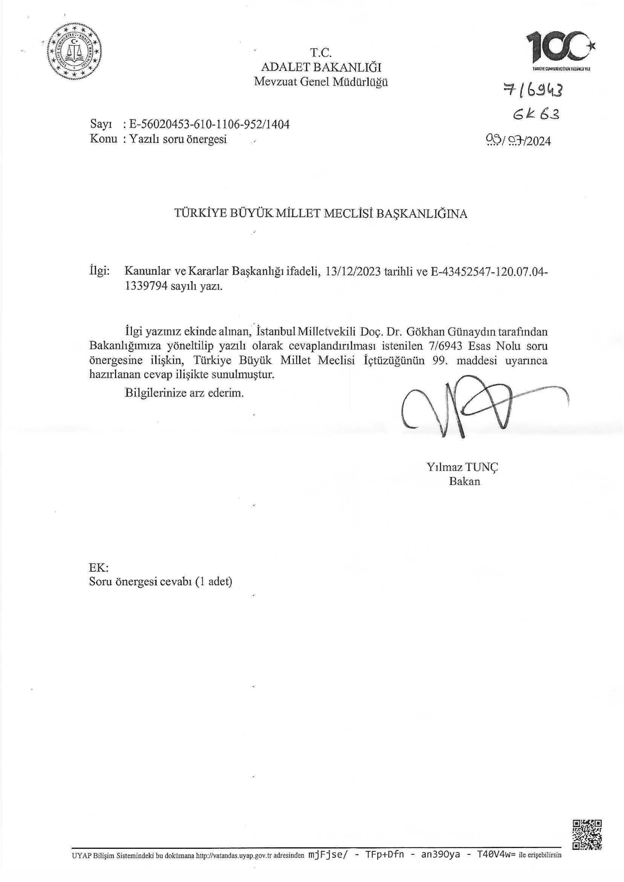 Tayfun Kahraman Hakkında Soru Önergesi