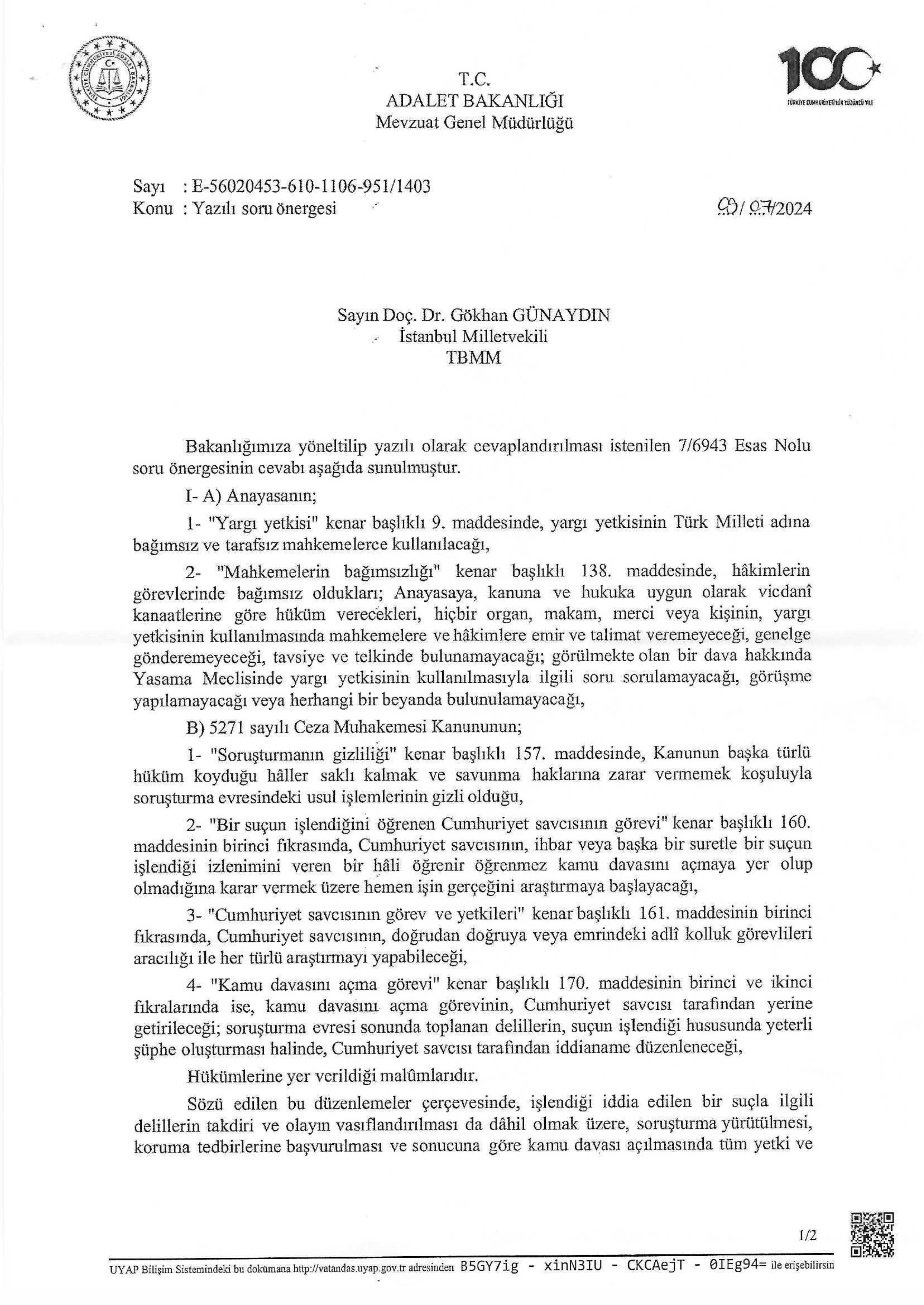 Tayfun Kahraman Hakkında Soru Önergesi