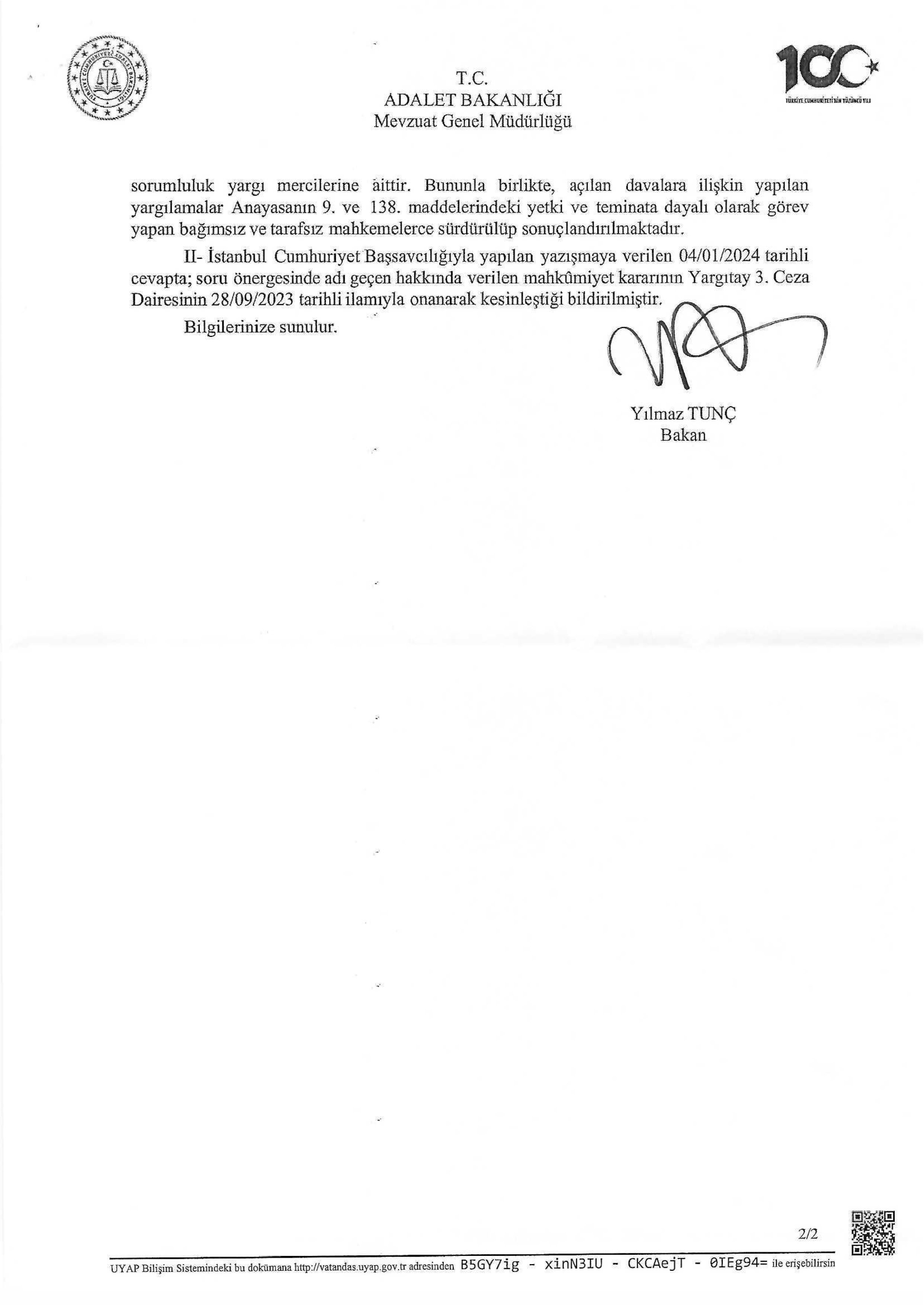 Tayfun Kahraman Hakkında Soru Önergesi