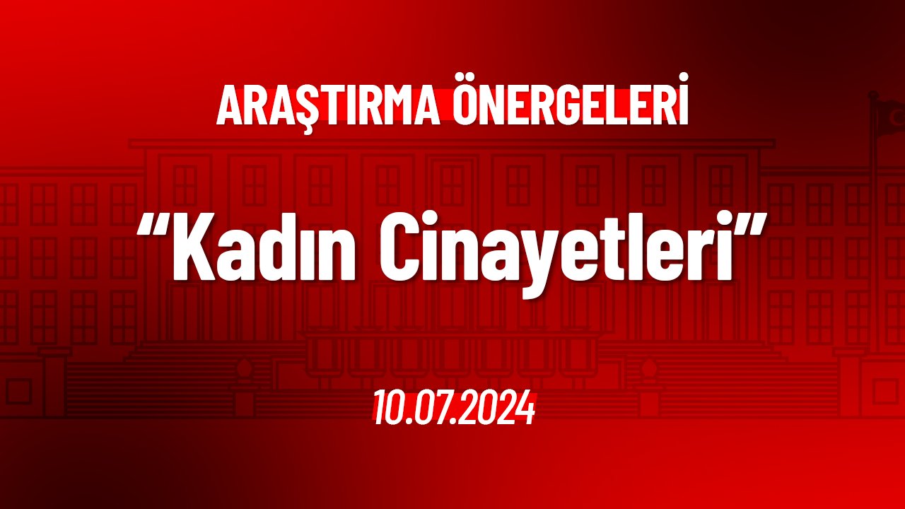 Kadın Cinayetleri ve Kadına Yönelik Şiddetin Önlenmesi Hakkında Araştırma Önergesi