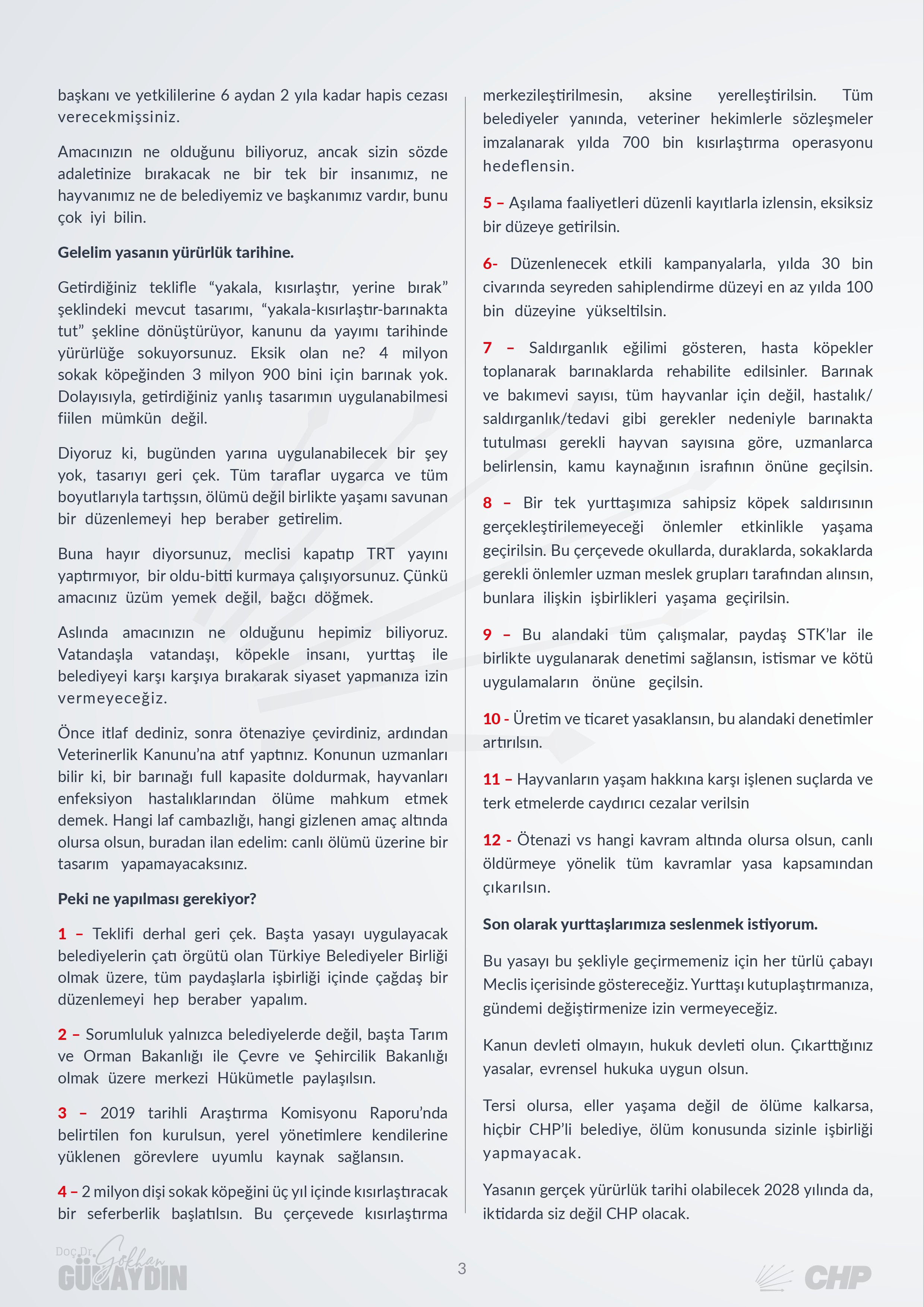 Hayvanları Koruma Kanununda Değişiklik Yapılmasına Dair Kanun Teklifi Hakkında Konuşmam