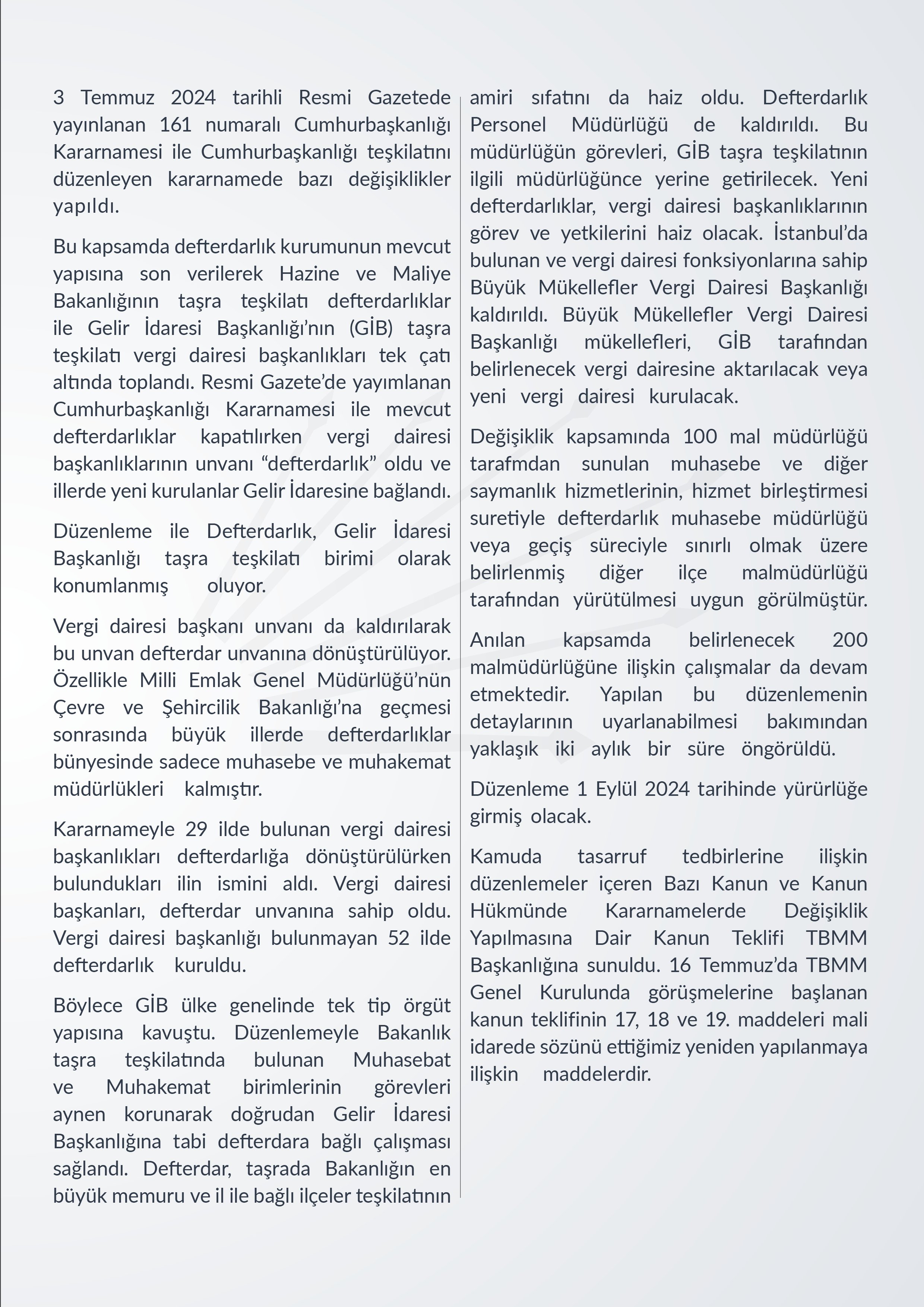 CHP Grup Başkanvekili Gökhan Günaydın, T.C. Hazine ve Maliye Bakanı Mehmet Şimşek'in yanıtlaması istemiyle mali idarede yeni düzenleme ile ilgili soru önergesini TBMM Başkanlığı’na sundu.
