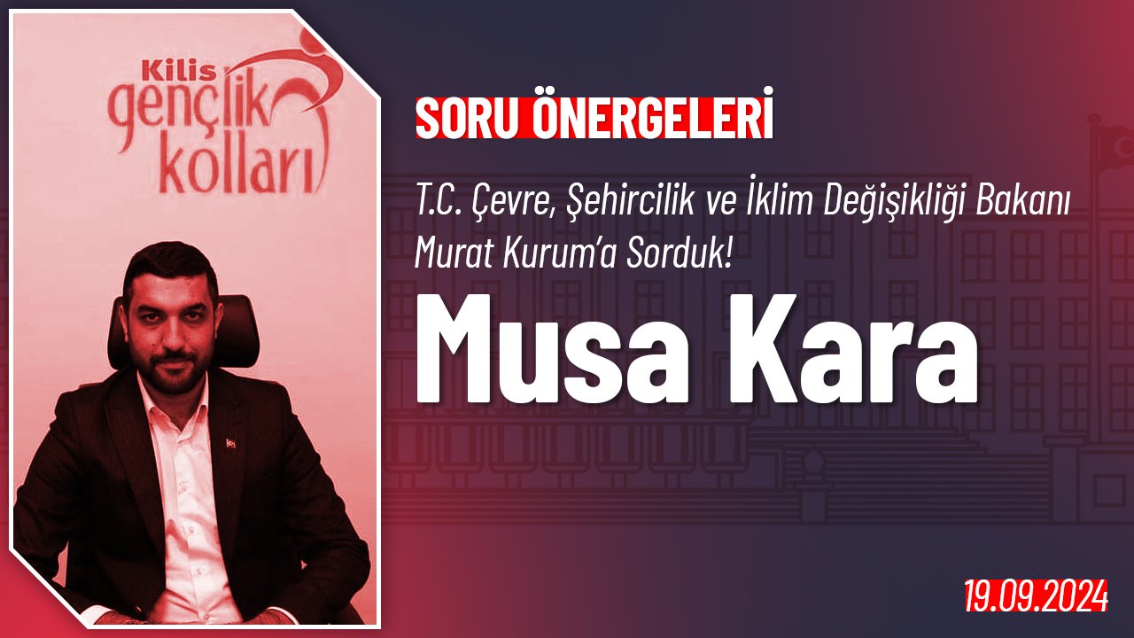 AKP Kilis Gençlik Kolları Başkanı Musa Kara Hakkında Soru Önergesi
