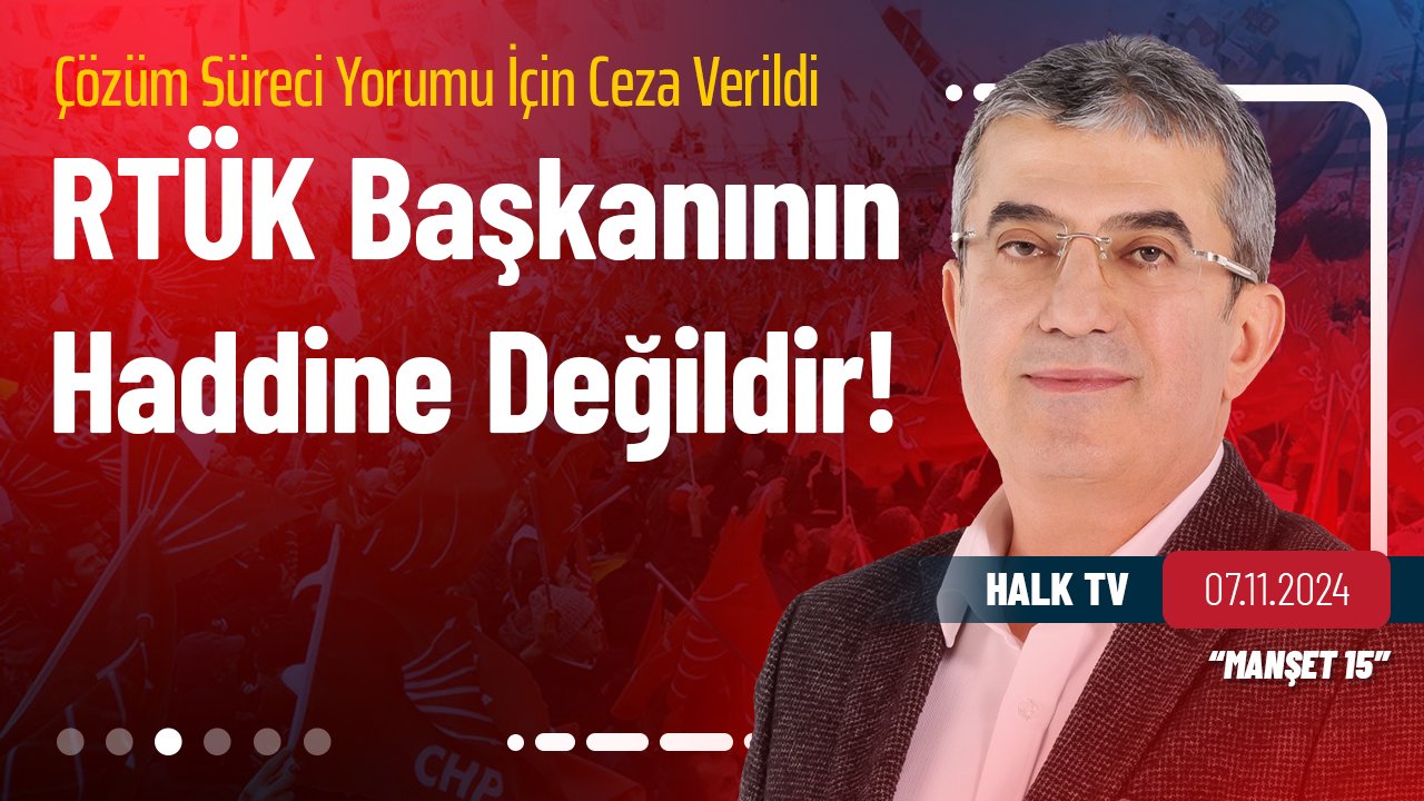 13 kanala verilen cezaları değerlendiren Günaydın, "Bir yayının temiz ya da kirli olmasına karar vermek tek başına RTÜK başkanının haddine değildir!"
