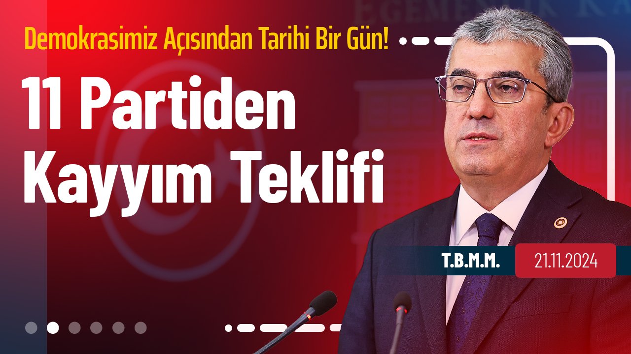 Bugün tarihi bir gün; Cumhur İttifakı'nı oluşturan 4 parti dışında müktesebatları farklı, ideolojileri farklı, dünya görüşleri farklı 11 siyasal parti, hukukun, adaletin etrafında ilkesel bir tutum alarak birleştiler.
