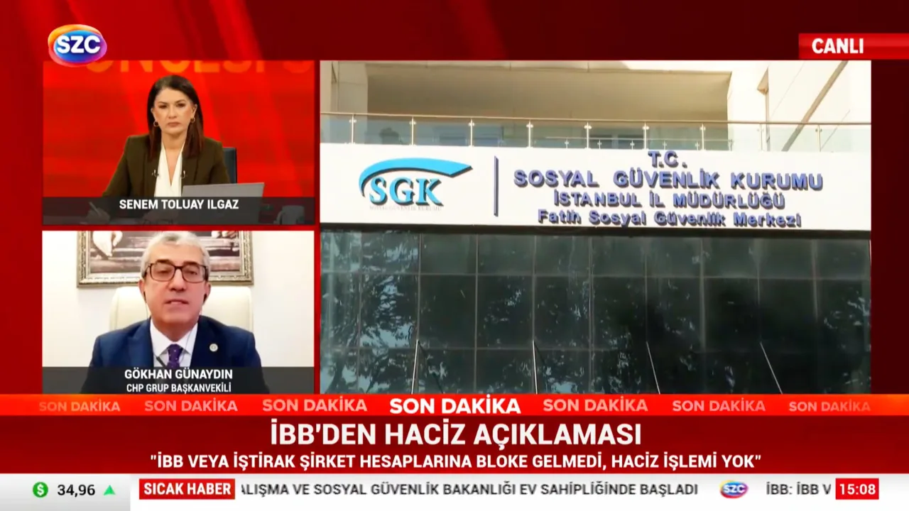 CHP'li belediyelere yönelik haciz kararlarını değerlendiren CHP Grup Başkanvekili Gökhan Günaydın, AKP'li belediyelerin borçları silinirken SGK borcu CHP'li belediyelere 'Demokles'in Kılıcı' gibi yorumunu yaptı.