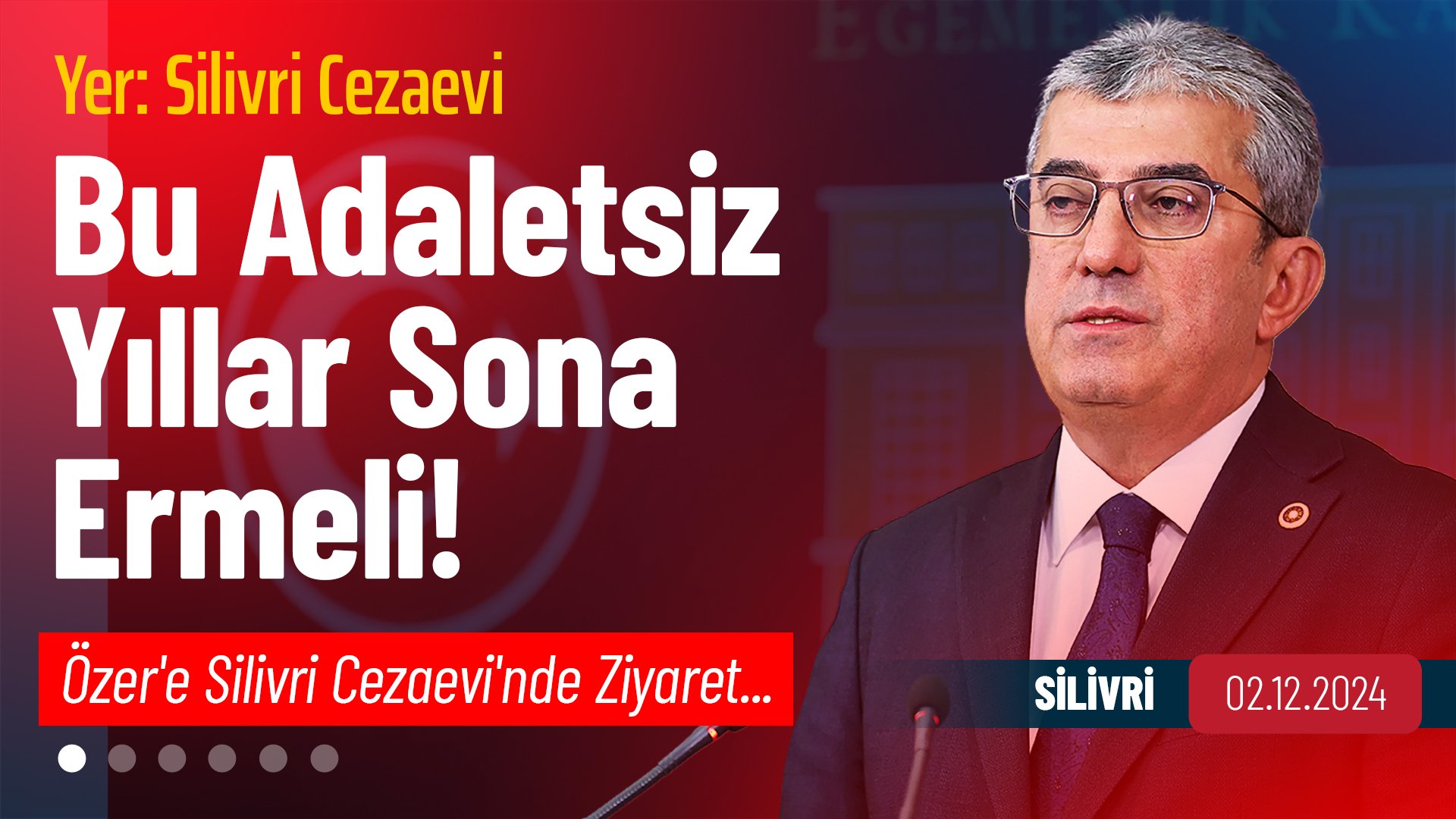 Ahmet Özer'i Silivri Cezaevi'nde ziyaret eden ve ziyaretinin ardından sosyal medya hesabından bir video paylaşan Cumhuriyet Halk Partisi Grup Başkanvekili Gökhan Günaydın "Bu hukuk dışı, bu adaletsiz günler, bu adaletsiz yıllar bir an evvel sona ermeli" dedi.