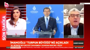 CHP Grup Başkanvekili Gökhan Günaydın, Halk TV'de Buket Güler ile Haber Masası programına katılarak Ekrem İmamoğlu'nun düzenlemiş olduğu basın toplantısı ve İmamoğlu'nun açıkladığı bilirkişi Satılmış B. hakkındaki iddiaları değerlendirdi.