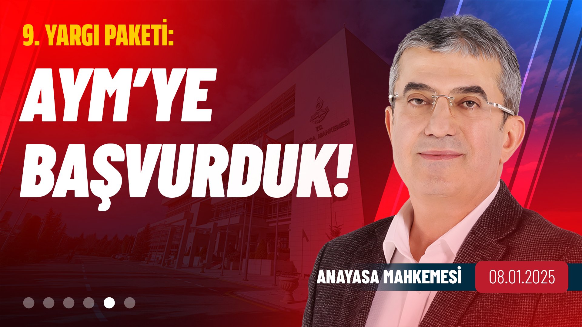 Cumhuriyet Halk Partisi Grup Başkanvekili Gökhan Günaydın, 9. Yargı Paketi içeriğinde yer alan 11 maddenin iptali istemiyle AYM'ye başvurdu