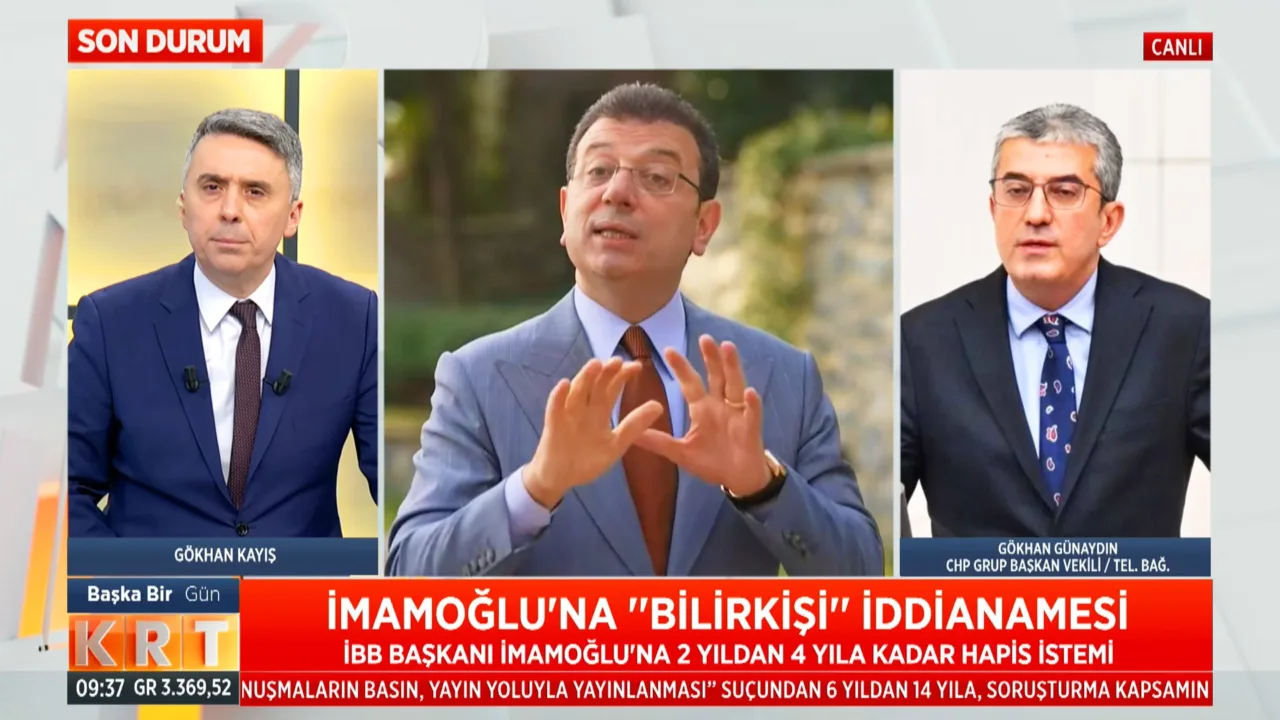 CHP Grup Başkanvekili Gökhan Günaydın, KRT TV'de Gökhan Kayış ile Başka Bir Gün programına katılarak gündeme ilişkin değerlendirmelerde bulundu.