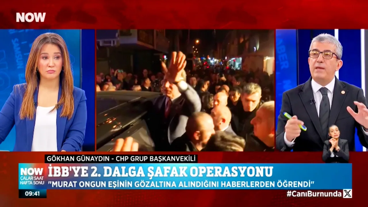 Cumhuriyet Halk Partisi Grup Başkanvekili Gökhan Günaydın NOW TV'de İBB'ye düzenlenen 2. Dalga şafak operasyonuna ilişkin değerlendirmelerde bulundu.
