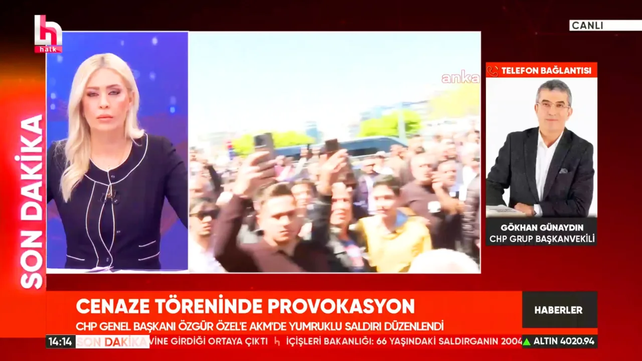 CHP Grup Başkanvekili Gökhan Günaydın, Halk TV yayınına bağlanarak CHP Genel Başkanı Özgür Özel'e düzenlenen fiziksel saldırıya ilişkin değerlendirmelerde bulundu.
