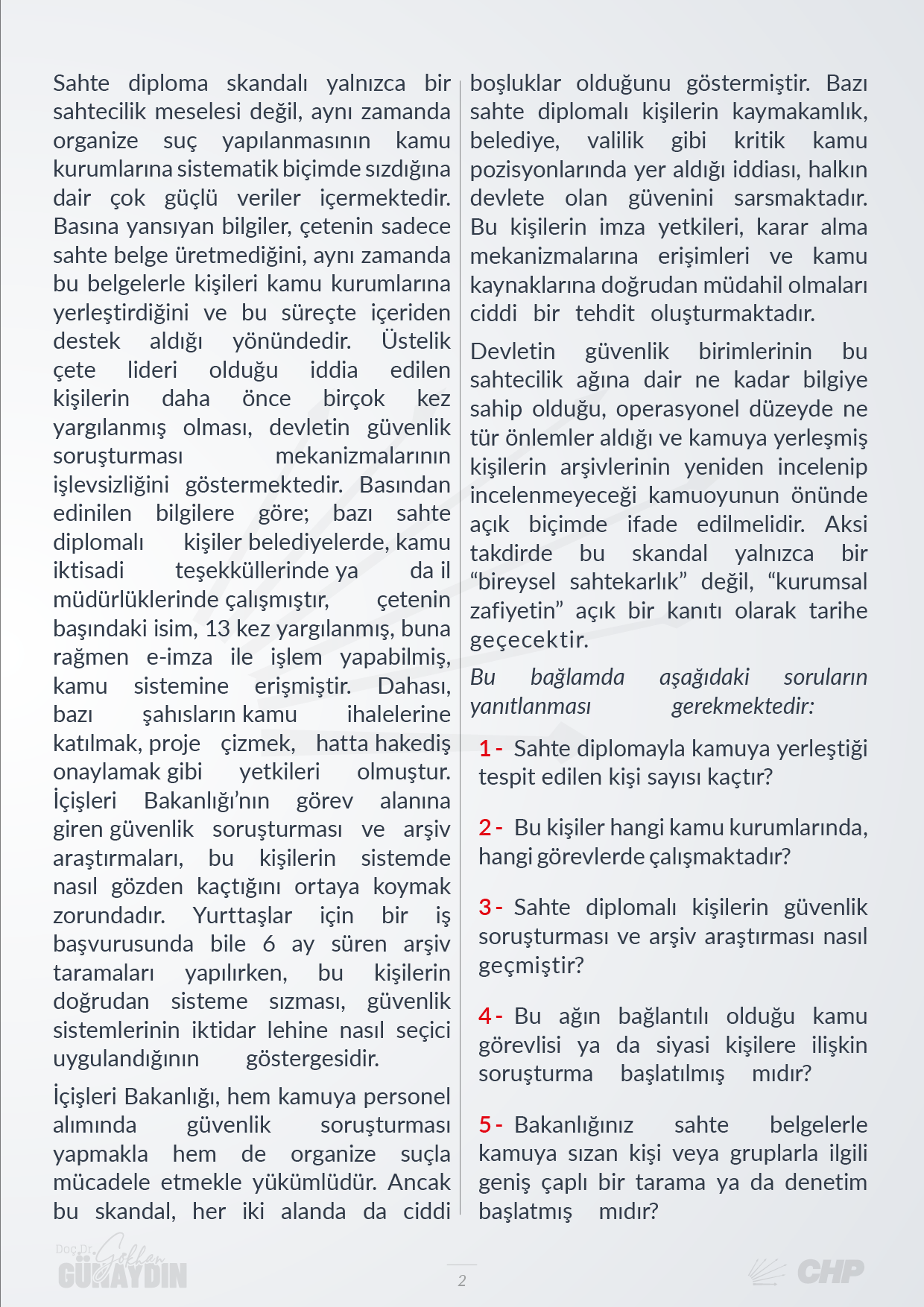 Soru önergesi_Sahte Diploma_İçişleri Bakanlığı_07.08.2025 - 2