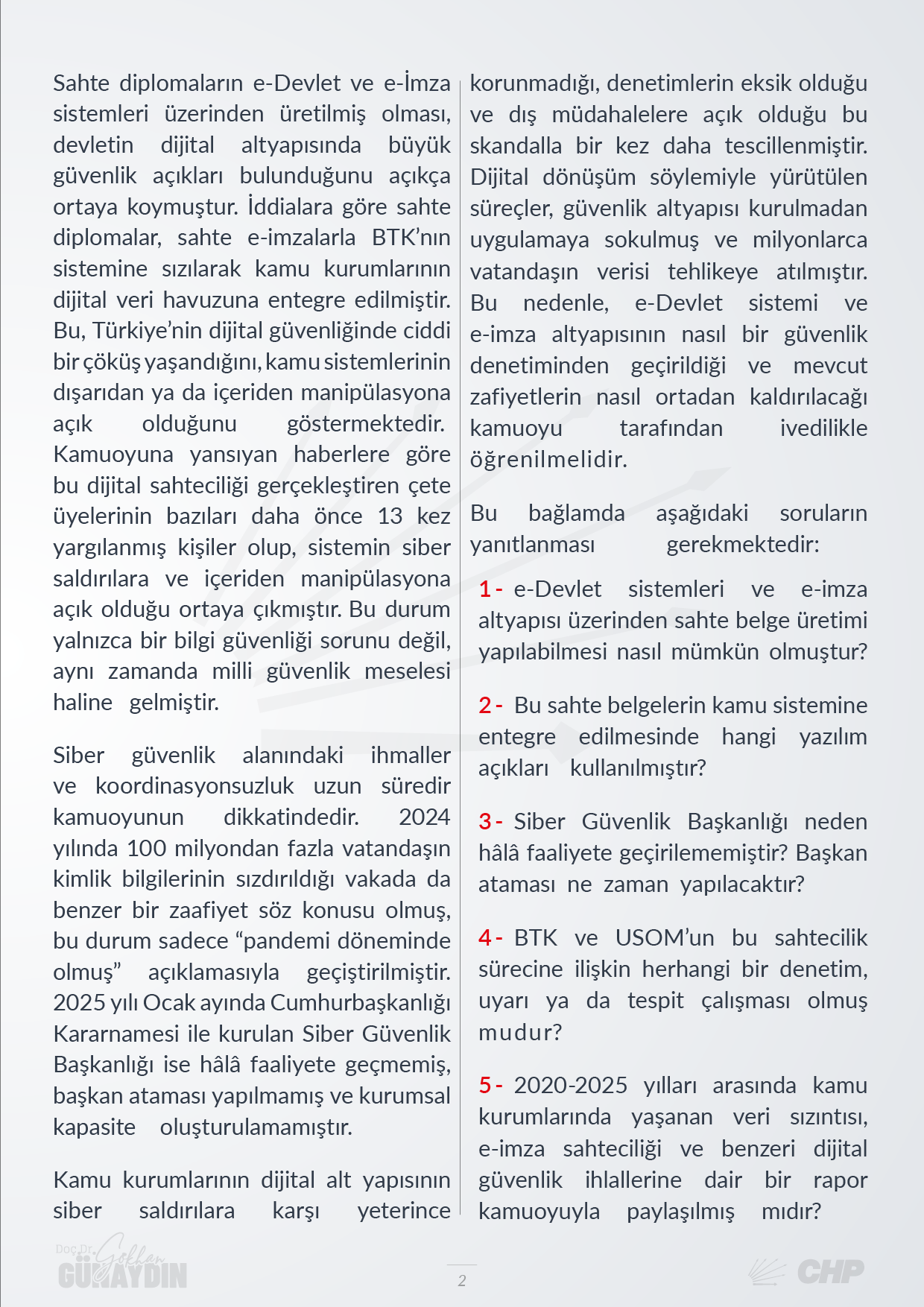 Soru önergesi_Sahte Diploma_Ulaştırma ve Altyapı Bakanlığı_07.08.2025 - 2