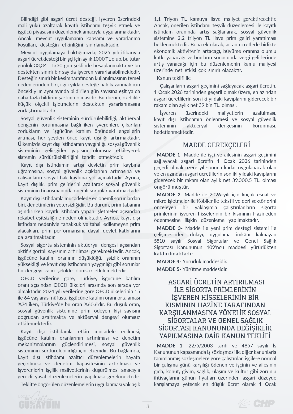 ASGARİ ÜCRET VE DESTEK PAKETİ KANUN TEKLİFİ - 03