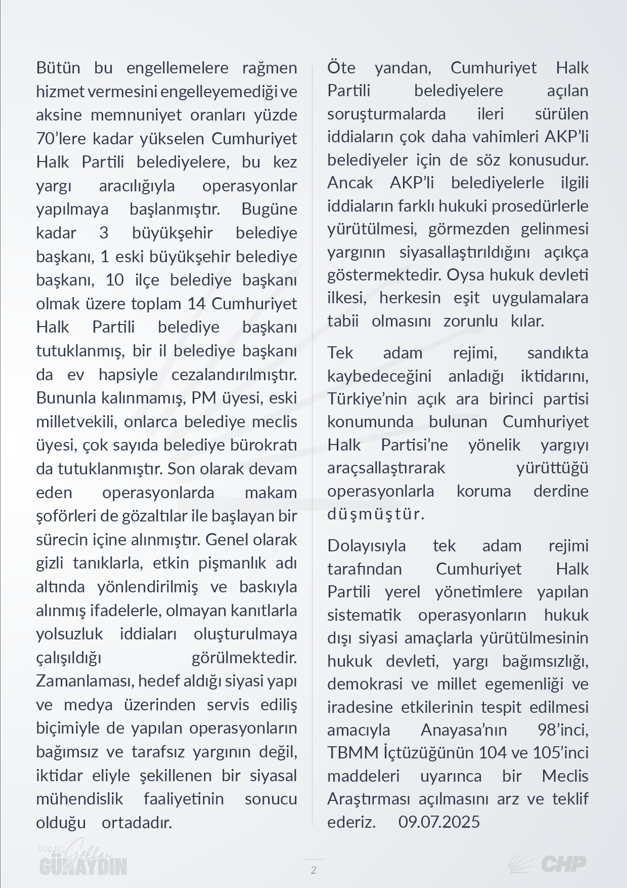 CHP'li Belediyelere Yönelik Operasyonlar - 02