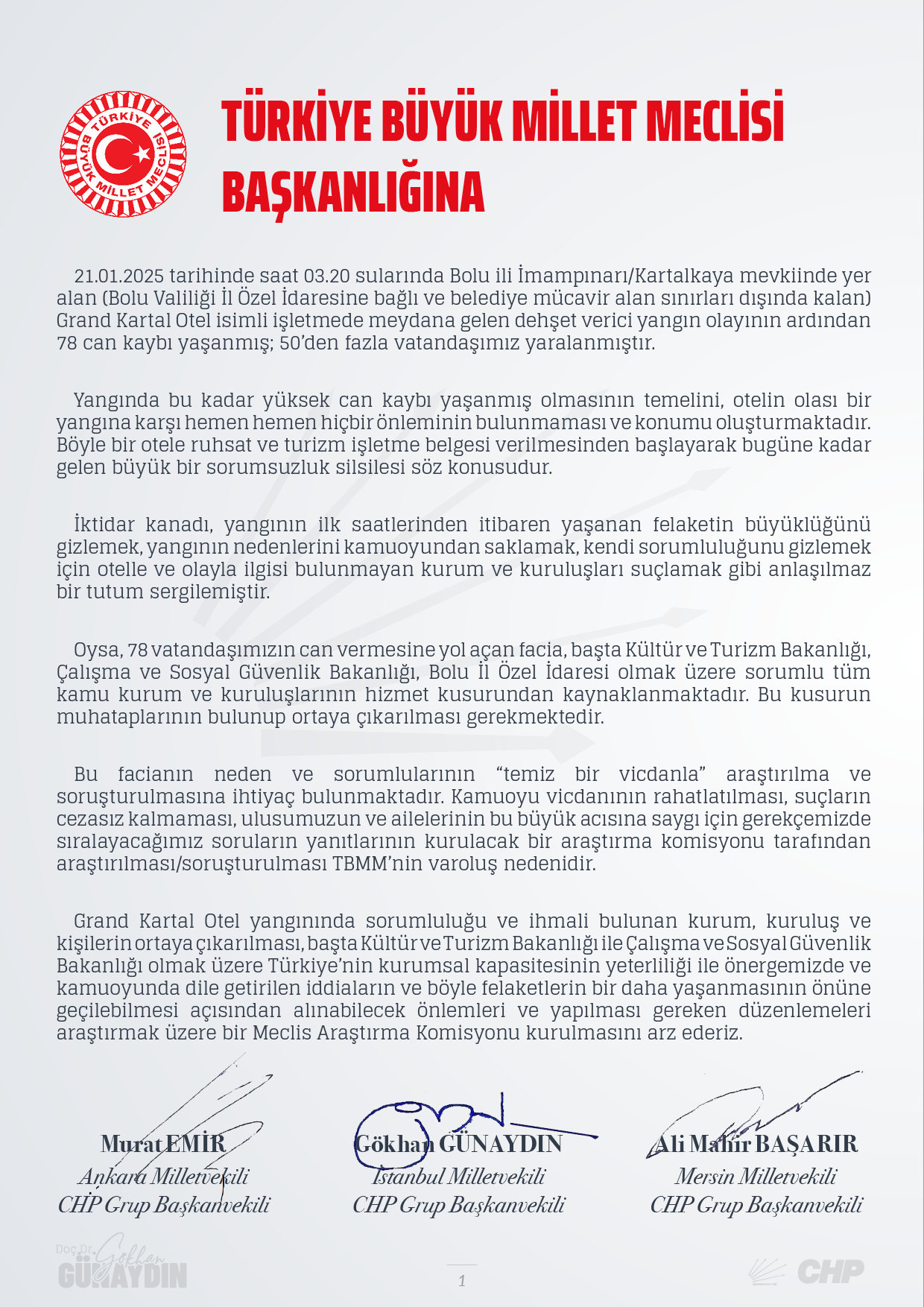 Kartalkaya Faciasında Sorumluların Ortaya Çıkarılması - 01