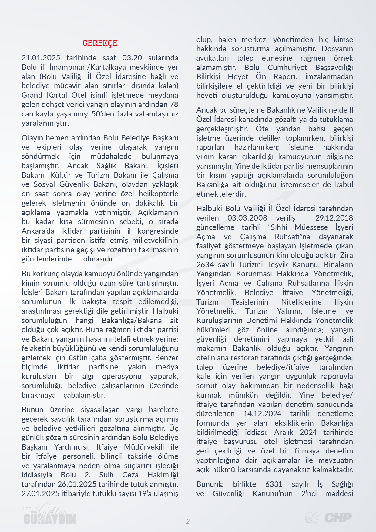 Kartalkaya Faciasında Sorumluların Ortaya Çıkarılması - 02